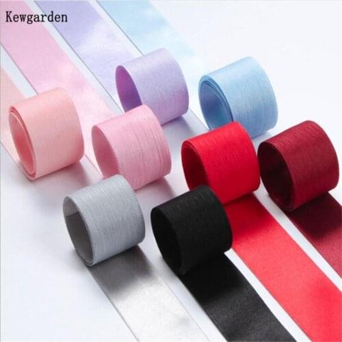 Kewgarden 1.5" 38 mm Folds Shiny Ribbon Fabric Ribbons for Crafts Handmade DIY Hairbow Accessories 10 Yards