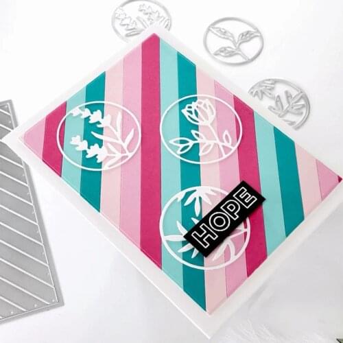 Color Block Diagonal Stripes Metal Cutting Dies For Scrapbooking Craft Die Cut Card Photo Album Making Embossing Stencil