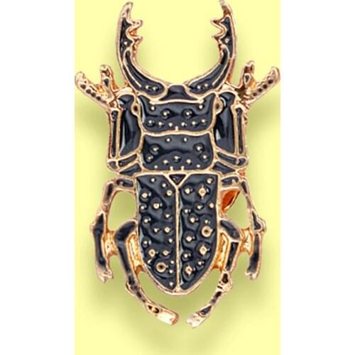 Fashion Beetle Insect Brooch Insect Black Beetle animal Enamel Insect Pin Backpack Lapel Badge Jewelry for Women Kids brosch