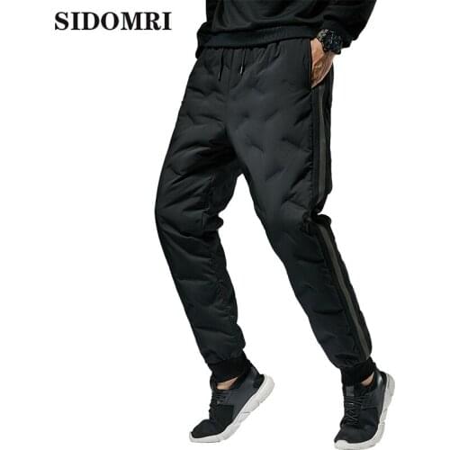Men winter down pants 90% white duck down pant comfort easy and cool travel down pants for men