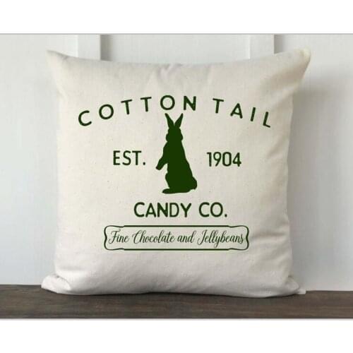 Customize Bunny printed rustic Easter pillow covers 18x18 inch pillow case for living room farmhouse spring home bed sofa decor