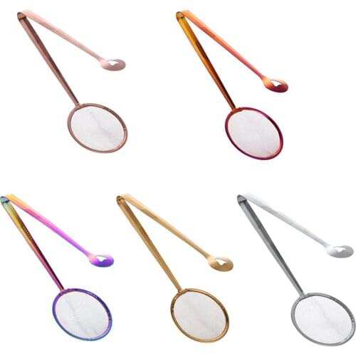 Stainless Steel Food Filter Spoon with Clip Fine Mesh Ladle Strainer Tool Skimmer Chinese Food Clip Colander Pasta Scooper