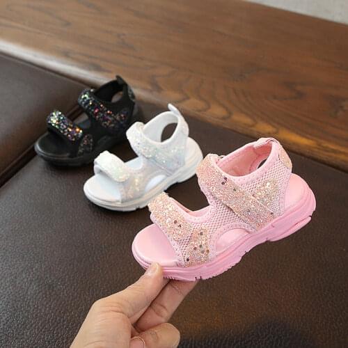 New Summer Little Girls Soft-soled Princess Shoes Sandals Girls' Rhinestone Sandals Childrens Fashion Shoes