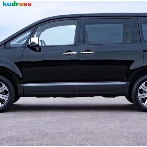Side Door Trim For Mitsubishi Delica 2020 2021 ABS Chrome Car Strip Molding Stream Panel Bumper Hoods Car Styling Accessories