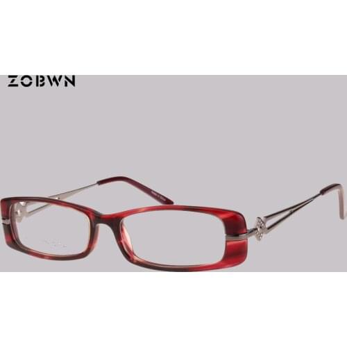 Small size glasses women with Diamond ornament narrow lens high quality optical frames for girl lady Screw hinge metal temples