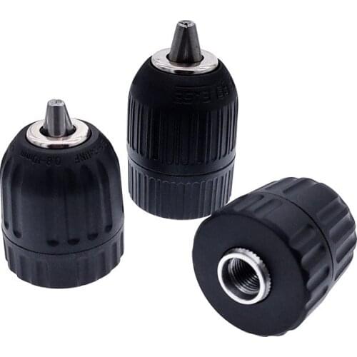 0.8-10mm Thread Drill Chuck 2-13mm 3/8-24UNF Conversion Drill Chuck 1/2-20UNF Wrench Into Electric Drill 3 Jaw Chuck