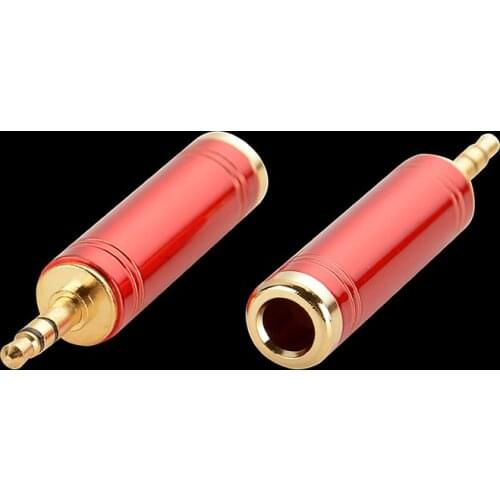 Gold Plating Trs Adapter 1/8inch to 1/4inch((3.5mm to 6.35mm) Female Mono Jack Stereo Hifi Mic Audio Extension Angled Audio