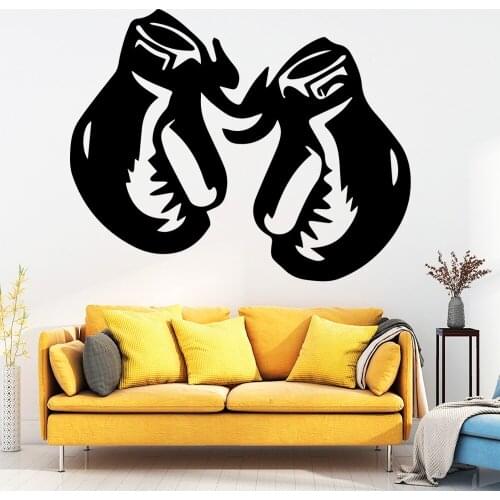 Drop Shipping Boxing Gloves Vinyl Kitchen Wall Stickers Wallpaper Decorative Vinyl adesivo de parede
