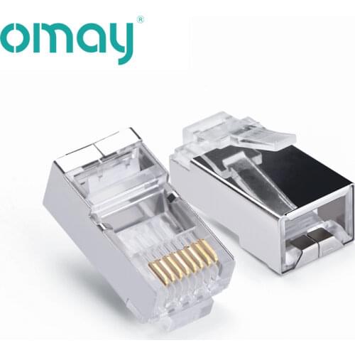 RJ45 CAT6 Connector 8P8C Modular Plug Ethernet Cable Head 1Gbps Gigabit Network Crimp Crystal Head RJ45 Connector 50P