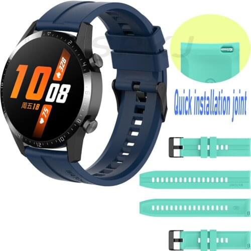 Sport Silicone Watchband 22mm For Huawei Watch GT/Gt2 pro 46 Quick Release Bracelet Band Strap For Honor Magic 2 46 Smart Watch