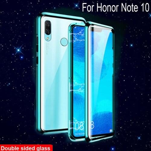 Luxury Magnetic Adsorption Case For Huawei Honor Note 10 Metal Frame Doubl Sided Glass Cover Note10 Protective Phone Case Shell