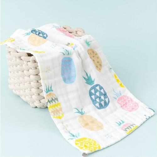 Cute Print Baby Towels Six Layers Of Gauze Cartoon Handkerchief Child Saliva Towel Toddler Bibs Feeding Bibs