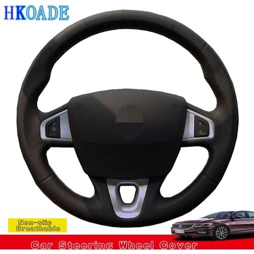 DIY Black Artificial Leather Car Steering Wheel Cover For Renault Megane 3 2009-2014 Fluence ZE 2009-2016 Scenic 2010-2015