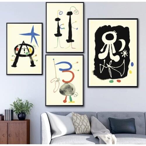 Nordic Cartoon Prints Canvas Painting Modern Minimalist Art Wall Poster Color Line Mural Home Decor Living Room Mural Painting