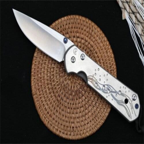 Chris 21St Anniversary Of Dasha (Sanding Version) Folding Knife D2 Sharp Blade Titanium Handle Camping Survival Outdoor EDC Tool