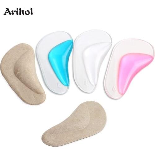Foots Arch Support Shoe Insole for Flat Feet Gel Arch Inserts Pad for Plantar Fasciitis Adhesive Arch Pad Relieve Foot Pressure