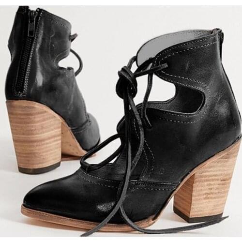 2021 Fashion Sexy Pointed Toe Womens Pumps Solid Color Lace Up High Heel Sandals Woman Thick Heel Casual Shoes Zapatillas Mujer