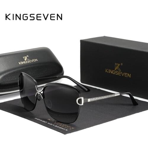 KINGSEVEN Polarized Ladies Sunglasses Women Gradient Lens Round Sun Glasses Square Luxury Brand Oculos Lunette De Soleil Femme
