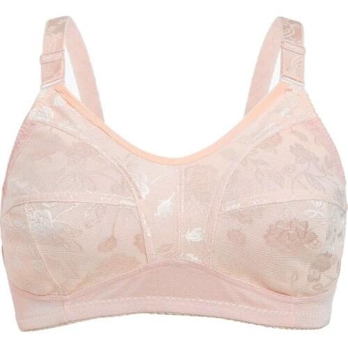 Women Comfortable Cotton Bra Gift For Mom Fashion Soft Bralette Underwear Stretch Plus Size Pink Nude Color Vest Brassiere