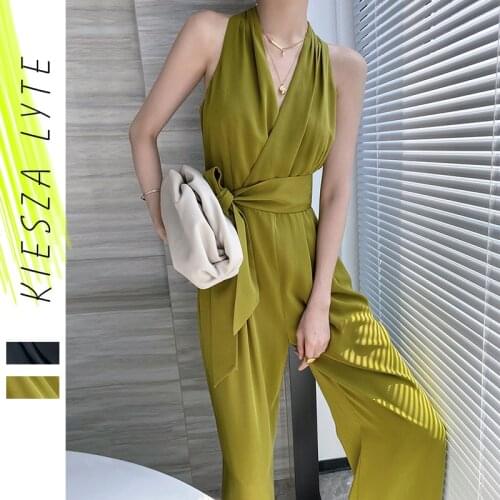 2021 Summer Women Jumpsuit Romper Runway New Fashion Green Black Celebrity Sexy Club Evening Party Jumpsuits Long Bodysuit
