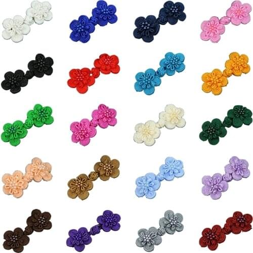 10 Pairs Flower Chinese Handmade Cheongsam Buttons Knot Fastener Clothing DIY M17D