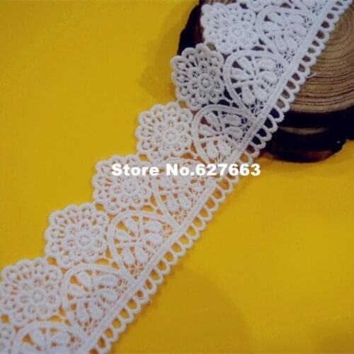 10Yards/lot 4.3cm width white embroid sewing ribbon cotton lace trim or fabric warp knitting DIY Garment Accessories