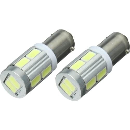 2x Universal BA9S H6W 10SMD LED Sidelight Bulbs Canbus Error Free 6000k White