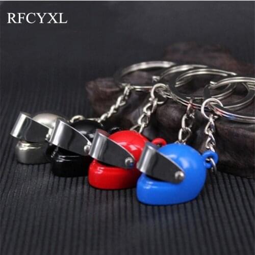 Hot Sale 3D Car Motorcycle Bicycle Helmet Cool Keyring Auto Key Chain Ring Keychain For Man Women High Quality Gift