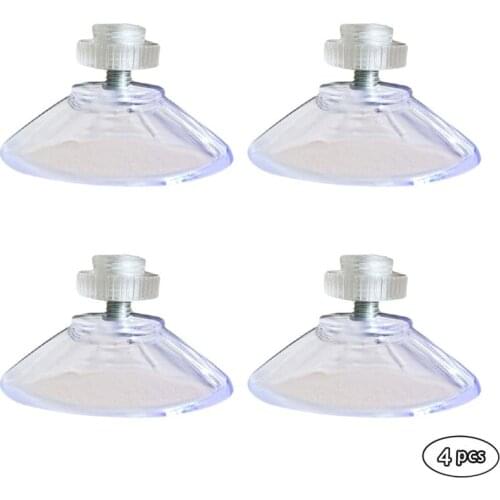 4pcs Suction Cup With M4 Thread With Knurled Nut Clear For Kitchen Metal Nut Stud Screw Thread For Kitchen Wall Mount Furniture