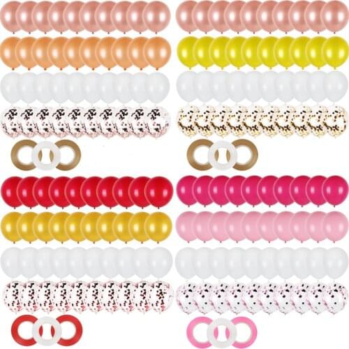 43pcs Rose Gold Latex Balloons Confetti Set Chrome Ballon Birthday Party Decoration Wedding Baby Shower Anniversary air Globals