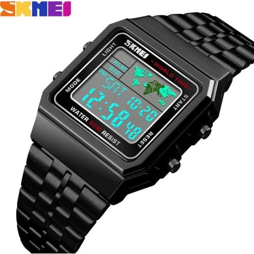 SKMEI Fashion Mens Watches Top Brand Luxury Countdown Stopwatch Electronic Digital Watch Men Waterproof Military Sports Watches