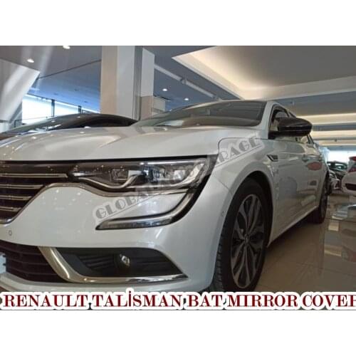For Renault Talisman Bat Mirror Cover 2015 2016 2017 2018 2019 2020 Glossy Piano Black 2 PCS Wing Car Auto Universal Ornament