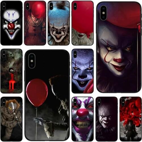 The Clown Horror IT Cover Soft Silicone black TPU Phone Case For iPhone 5 5C 5S SE 6 6plus 7 7plus 8 8plus X XS XR XS Max