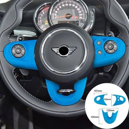 For BMW MINI F F54 F55 F56 F57 F60 2014-2020 Alcantara Suede Steering Wheel Panel Strip Cover Car Trim Stickers Accessories