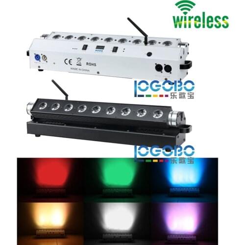 Hot 15W x 9 RGBWA Battery Powered Wireless Led Bar Wall Washes Up Lights Black / White Cheap DJ Disco Wedding Decor Party Lights