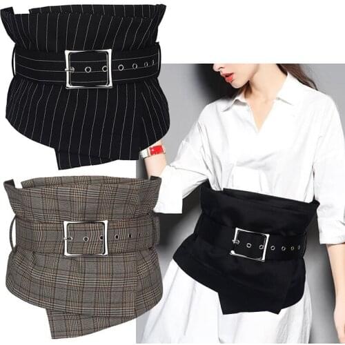 Idopy New Black Classic Cummerbunds Female Metal High Waist Party WomenS Belts Business Dress Decoration Lady