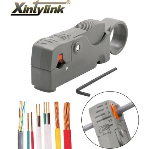 Xintylink ethernet cable stripper rj45 cat5 cat6 network hand tool pliers knife line utp ftp coax coaxial cutter wire stripping