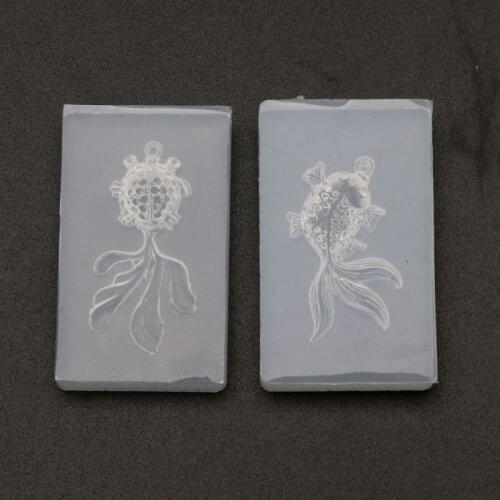 2Pcs Lucky Goldfish Pendant Necklace Resin Mold Epoxy Resin Jewelry Making Tools