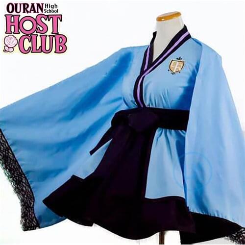 Anime Ouran High School Host Club Cosplay Costume Lolita Kimono Dress Full Sets Custom Made Female Girls Halloween