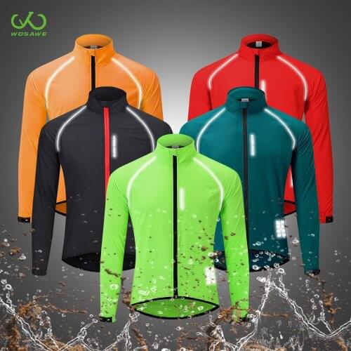 WOSAWE Reflective Thin Long Sleeve Motorcycle Jackets Windproof Waterproof Running Sports Clothing Ultralight MTB Wind Coat