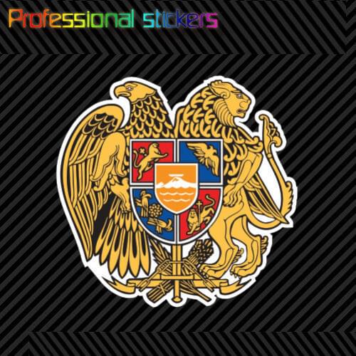 Armenian Coat of Arms Sticker Decal Self Adhesive Vinyl Armenia Flag ARM AM Stickers for Cars, Bicycles, Laptops, Motos