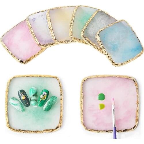 New Art Resin Stone Nail Art Color Display Show Board Nail Art Palette Gel Polish Nail Tool Mixing Palette Holder Drawing Plate