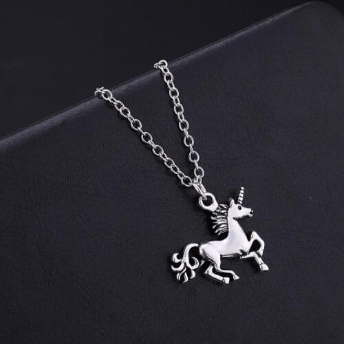 New Fashion Necklace Cute unicorn horse Pendants Short Long Women Men Colar Gift Party Animal Jewelry Choker
