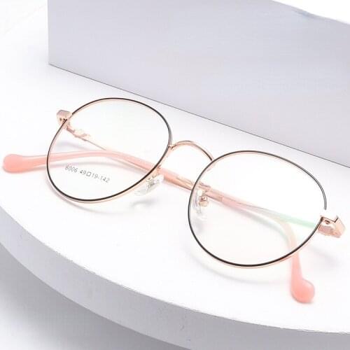 Glasses Wholesale Plain Glasses Vintage Metal Optical Frame Glasses Frame Mens and Womens Myopia Prescription Glasses 6006
