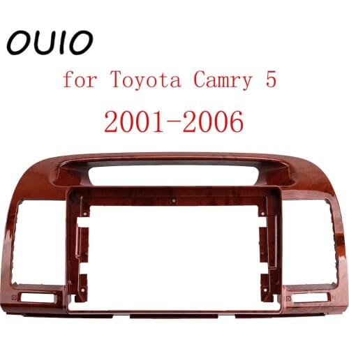 OUIO 9 inch car dashboard Double Din DVD frame decoration kit dashboard panel suitable for Toyota Camry 5 2001-2006 frame