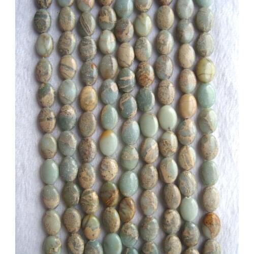 Natural Lizardite Jasper Flat Oval Shape Loose Beads For Jewelry Making DIY Bracelet Necklace Earrings