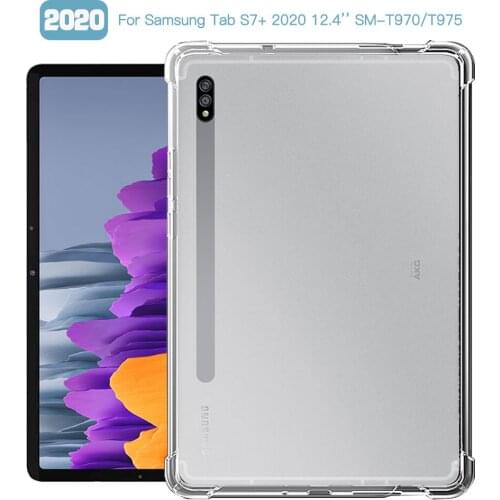 Shockproof Cover For Samsung Galaxy Tab S7+ 12.4'' 2020 SM-T970/T975 S7 Plus 12.4 inch Case TPU Silicon Transparent Cover Fundas