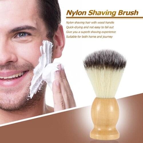 Primary Color mens Cleansing Wood Brush Clean Beard Brush Haircut Small Sweep Wood Cleansing Brush Shaving Beard Brush Tools
