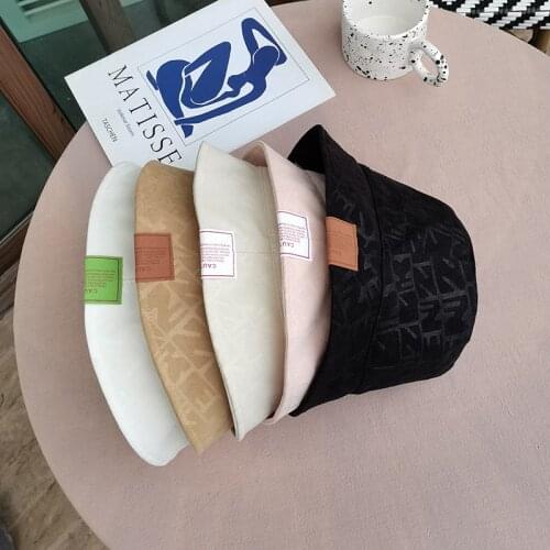 Japanese Unisex Labeling Thin Bucket Hats 2021 Women Vacation Sunshade Sunscreen Men Korean Outdoor Fisherman Hat Beach Cap