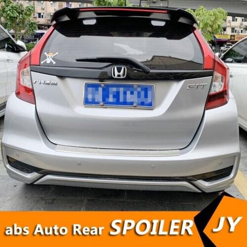 For Fit Spoiler 2018-2019 Honda Jazz Long Ligh-D Spoiler ABS plastic Material Car Rear Wing Color Rear Spoiler